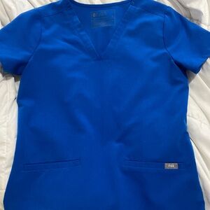 FIGS royal blue scrub top